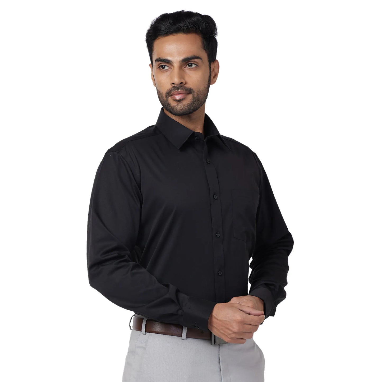 Park Avenue Men Brown Stripe Regular Fit Cotton Full Sleeve Ainsley Collar Shirt