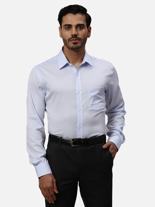 Park Avenue Regular Fit Self Design Medium Green Shirt