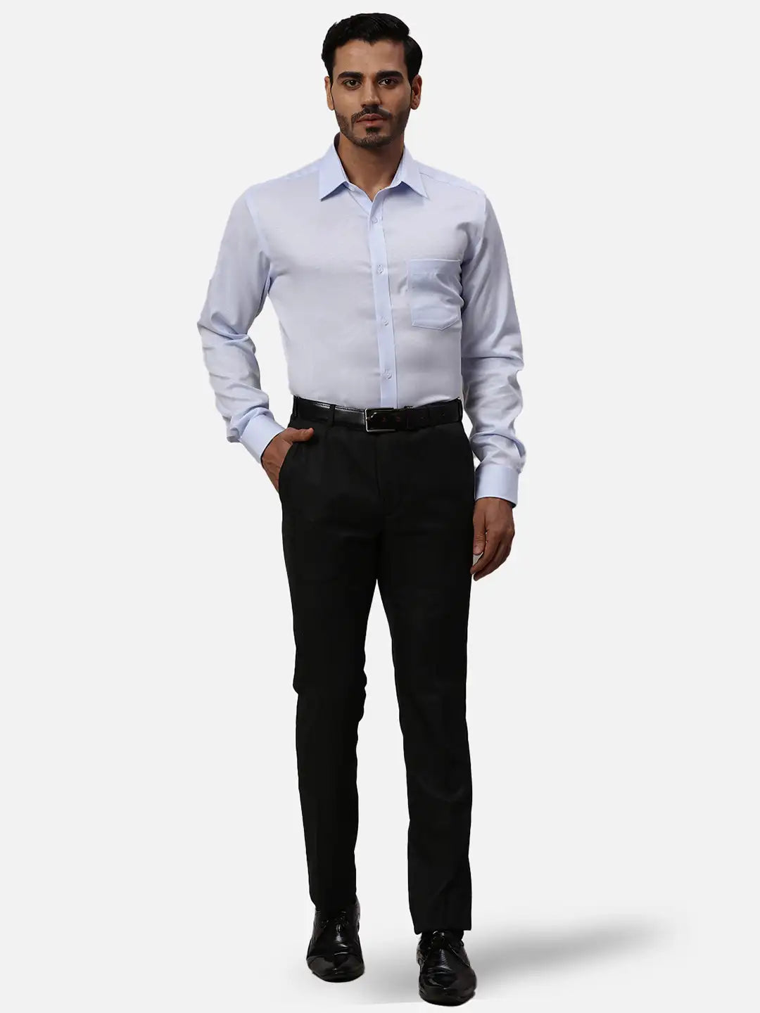 Park Avenue Regular Fit Self Design Medium Green Shirt
