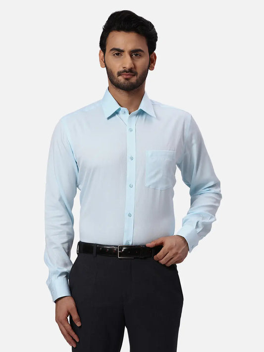Park Avenue Regular Fit Self Design Medium Orange Shirt