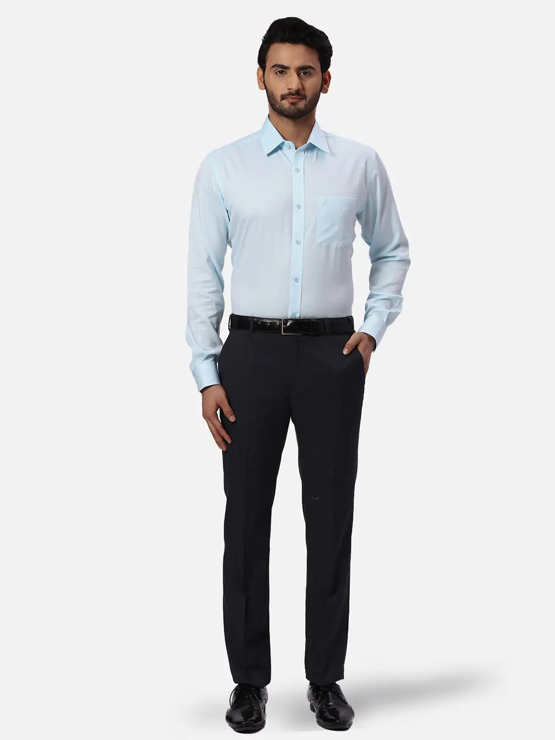 Park Avenue Regular Fit Self Design Medium Orange Shirt