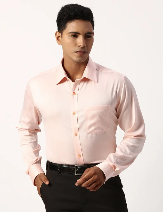 Park Avenue Regular Fit Self Design Medium Blue Shirt