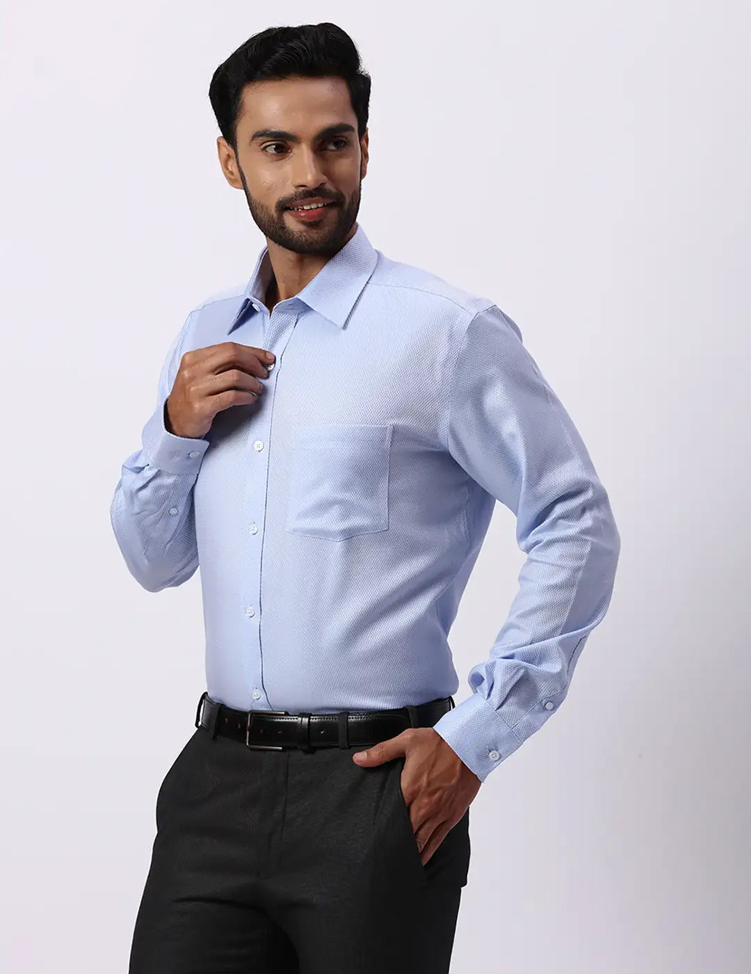 Park Avenue Regular Fit Self Design Medium Violet Shirt