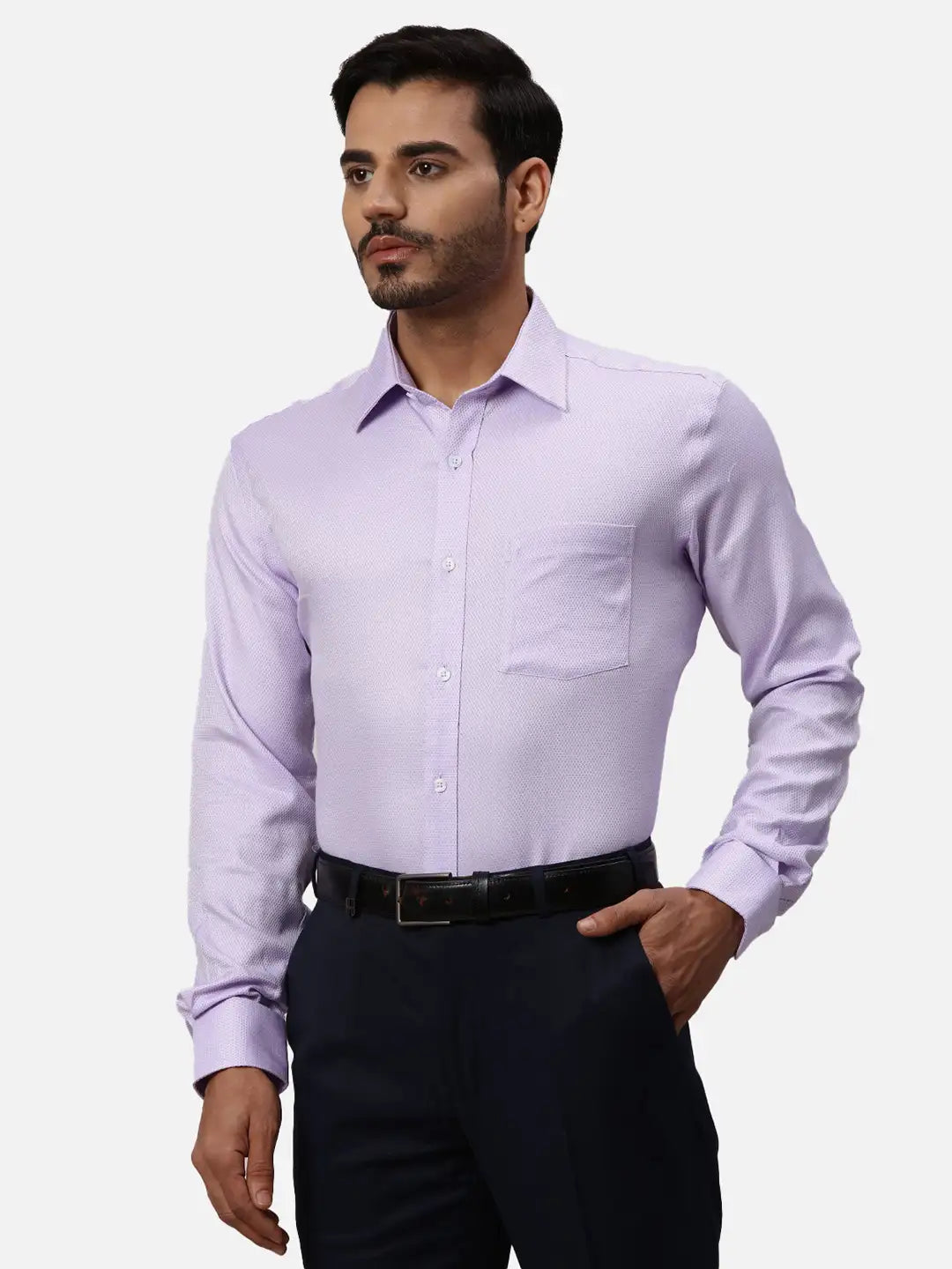 Park Avenue Regular Fit Self Design White Shirt