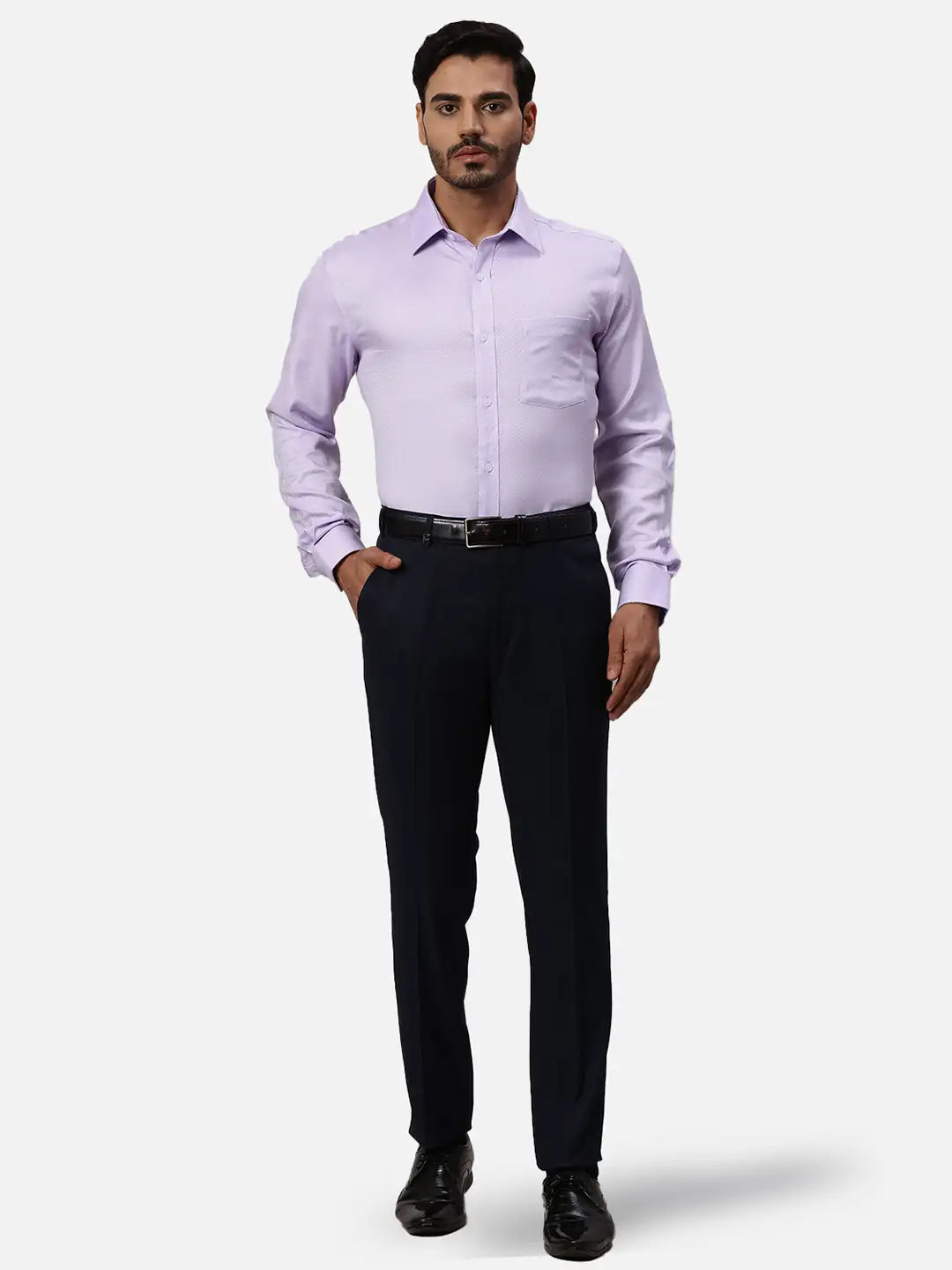 Park Avenue Regular Fit Self Design White Shirt