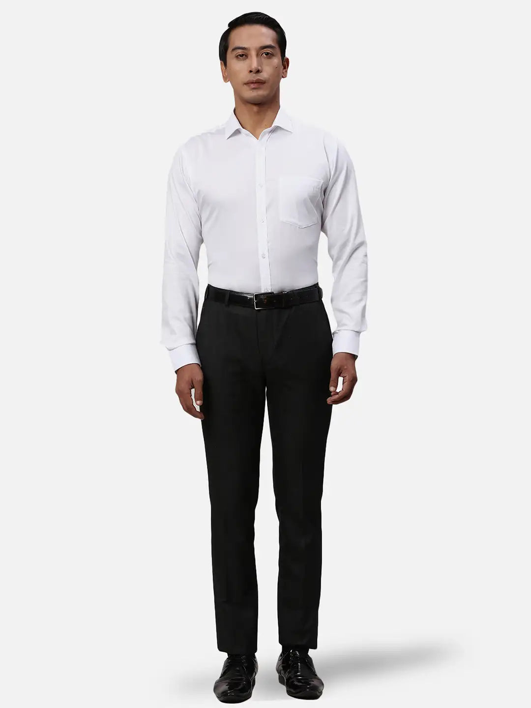 Park Avenue Regular Fit Self Design Medium Grey Shirt