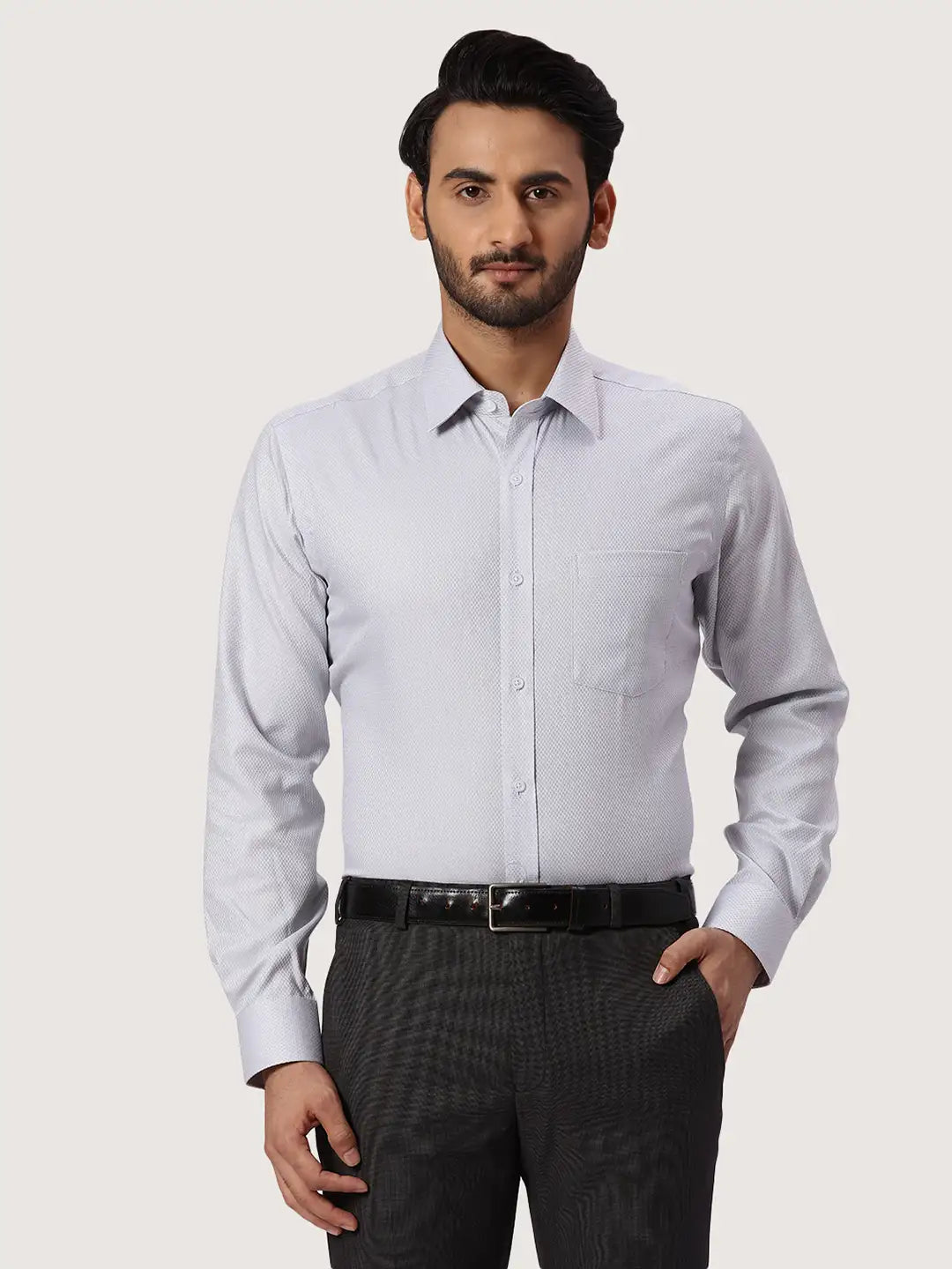 Park Avenue Regular Fit Self Design Medium Red Shirt