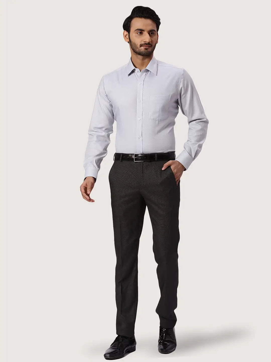 Park Avenue Regular Fit Self Design Medium Red Shirt