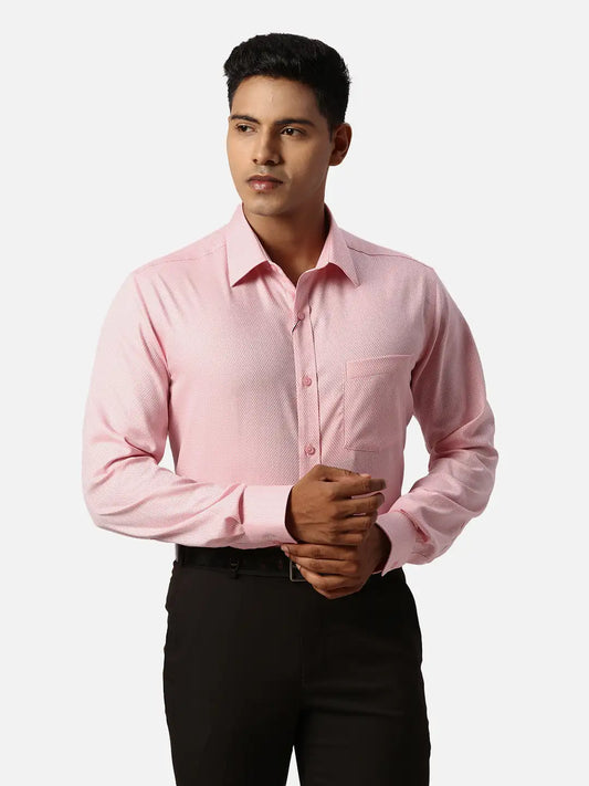 Park Avenue Regular Fit Self Design White Shirt