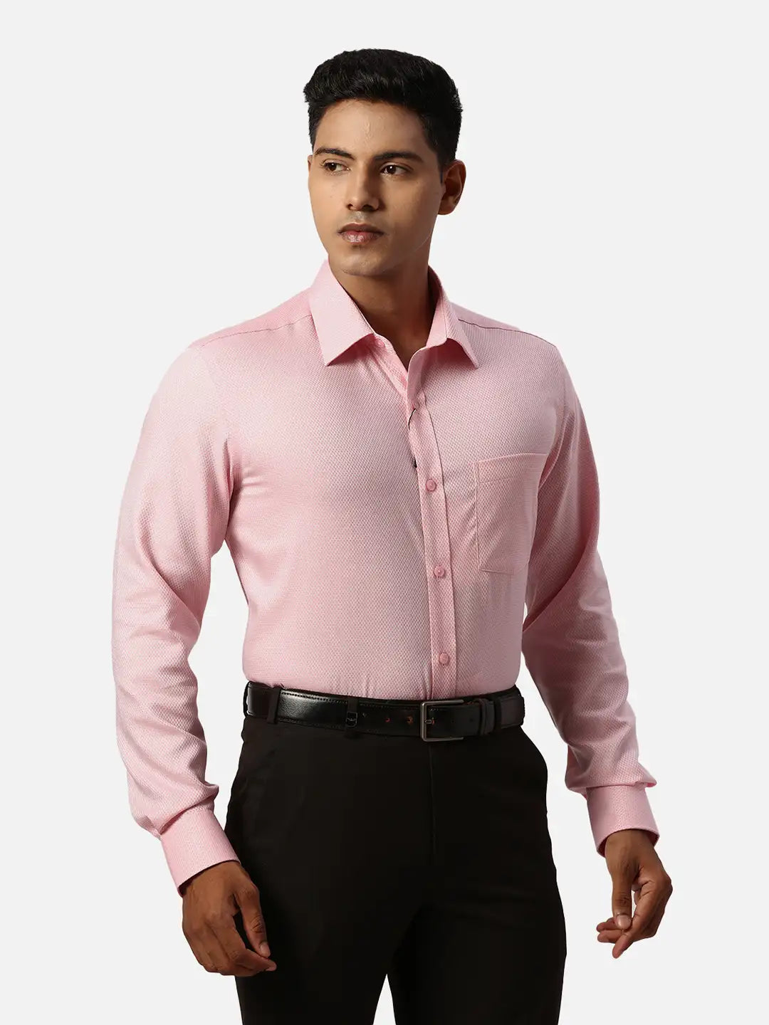 Park Avenue Regular Fit Self Design White Shirt