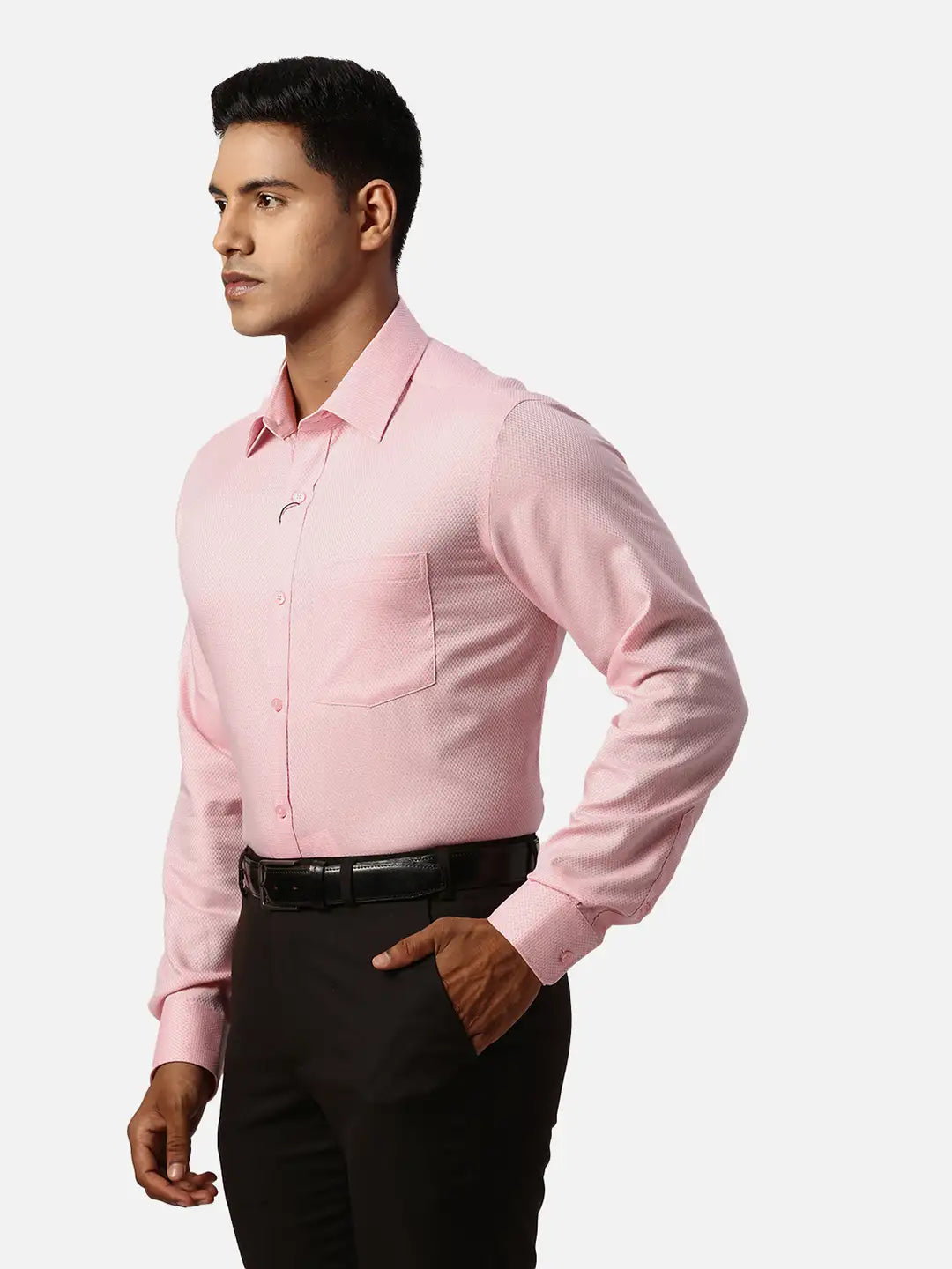 Park Avenue Regular Fit Self Design White Shirt