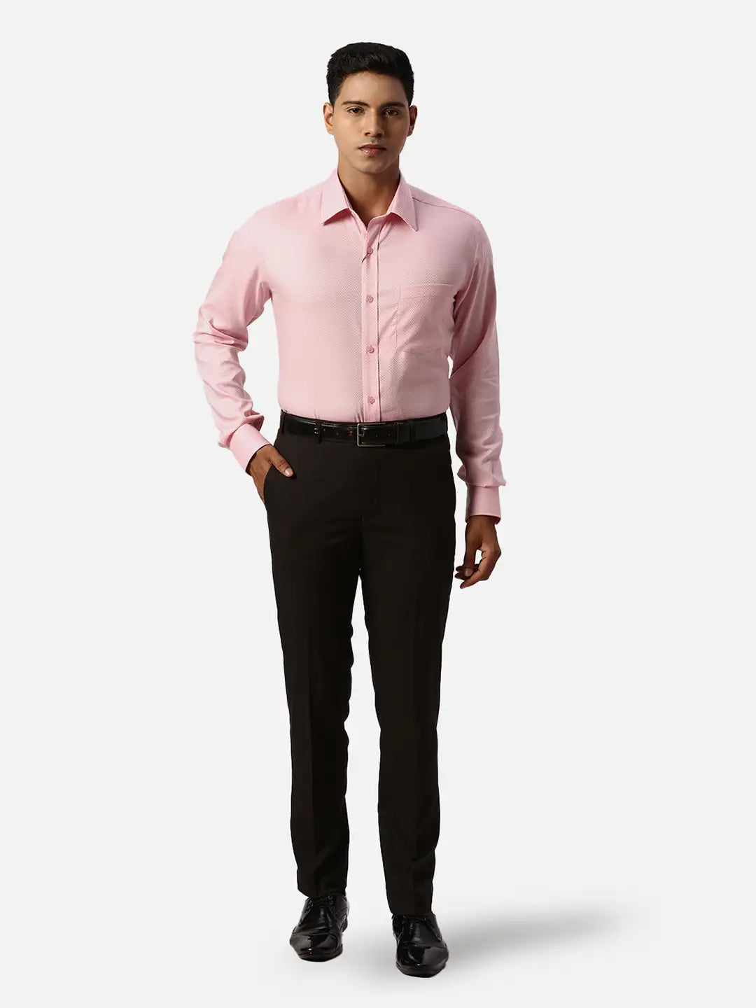 Park Avenue Regular Fit Self Design White Shirt