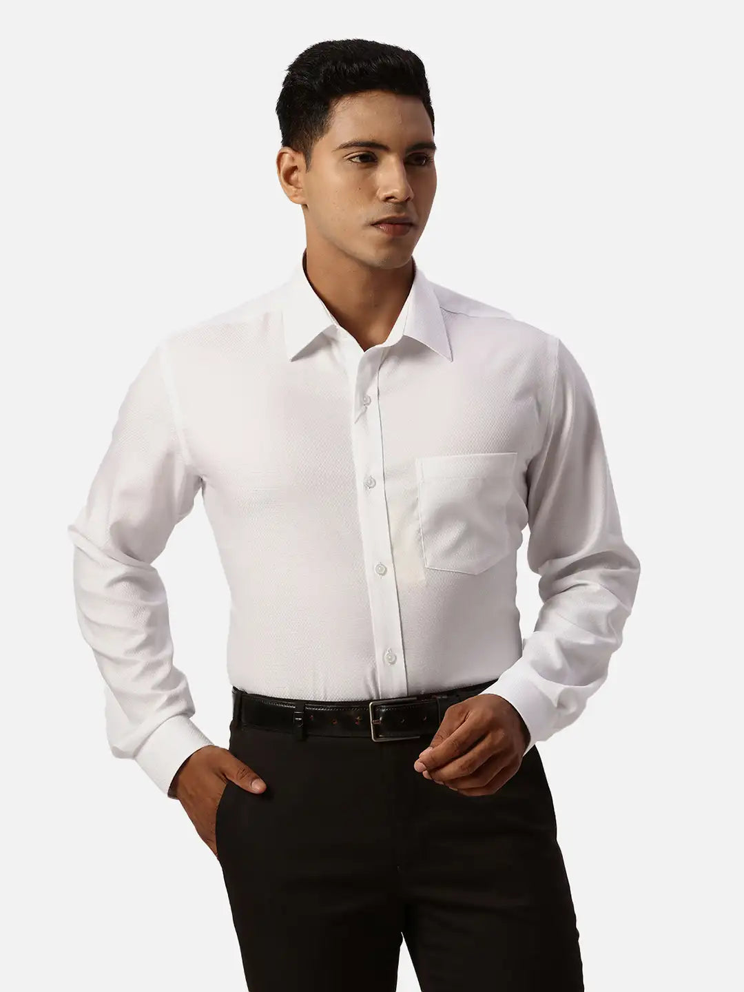 Park Avenue Regular Fit Solid Medium Violet Shirt