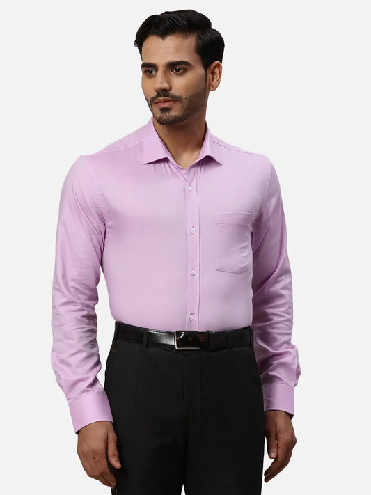 Park Avenue Regular Fit Solid Light Yellow Shirt