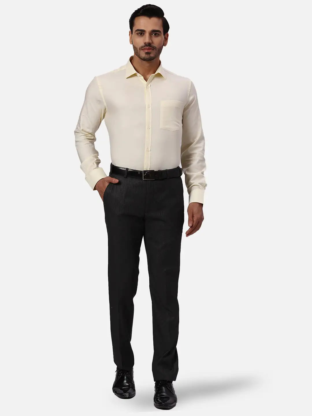 Park Avenue Regular Fit Self Design Medium Petrol Shirt