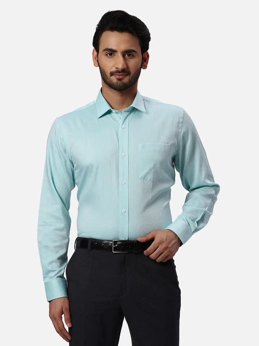 Park Avenue Regular Fit Self Design White Shirt