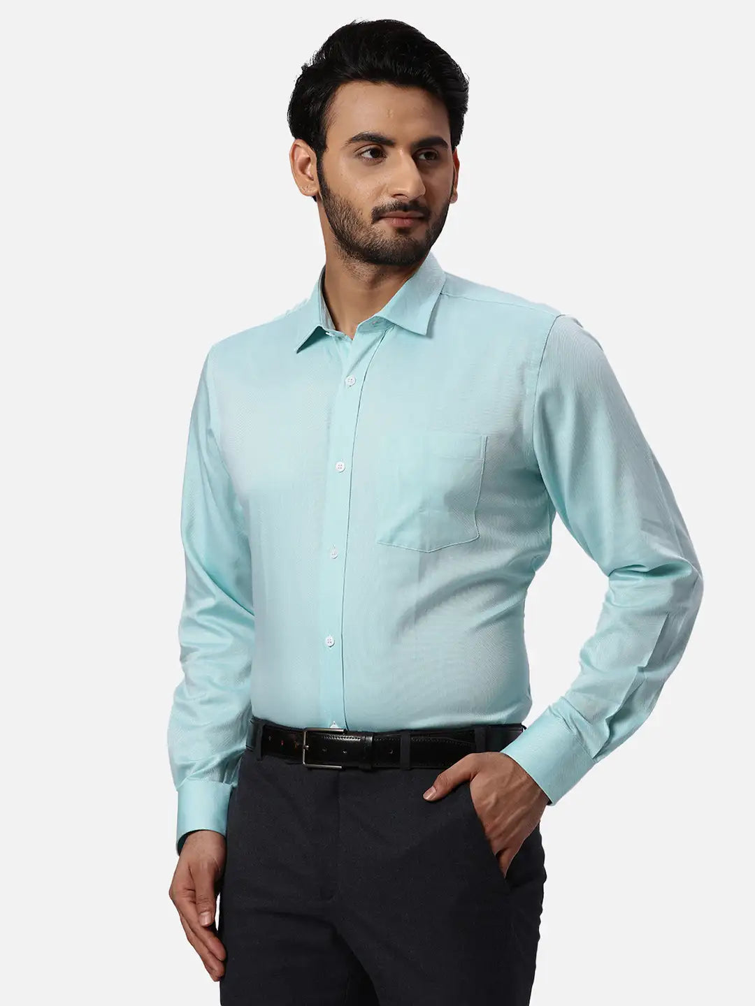 Park Avenue Regular Fit Self Design White Shirt