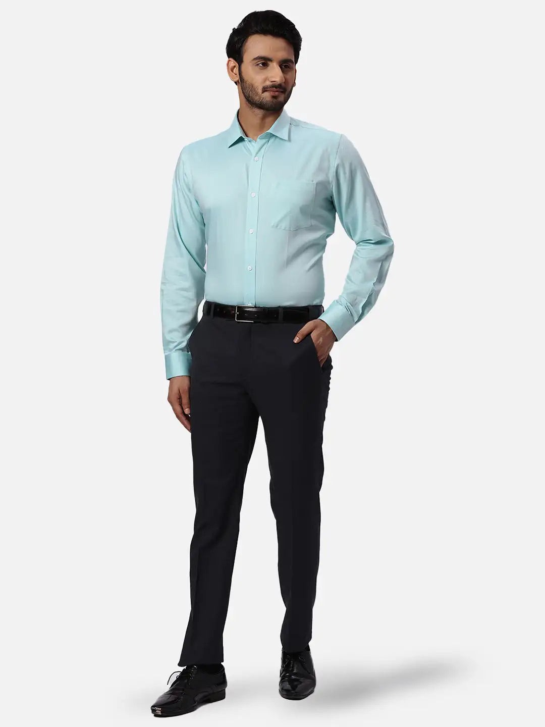 Park Avenue Regular Fit Self Design White Shirt