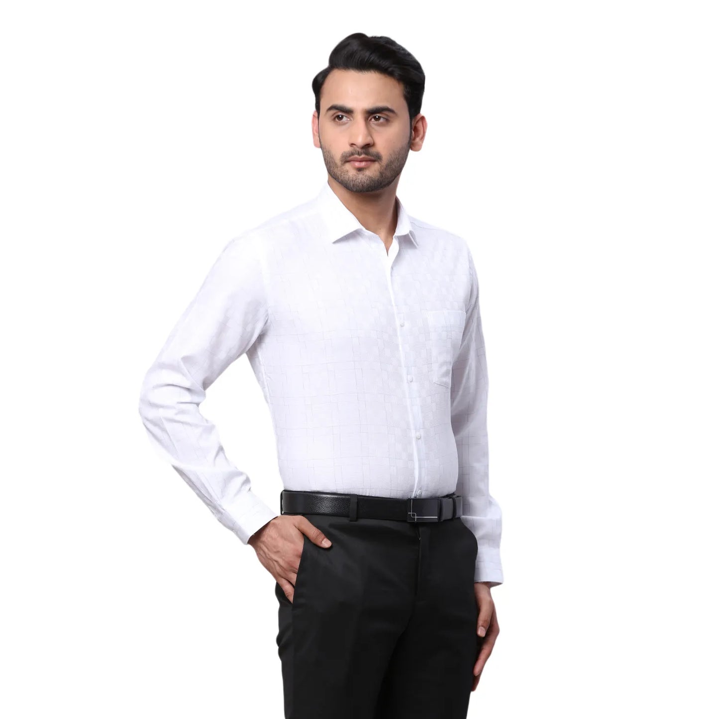 Park Avenue Men Black Solid Regular Fit Linen Full Sleeve Ainsley Collar Shirt