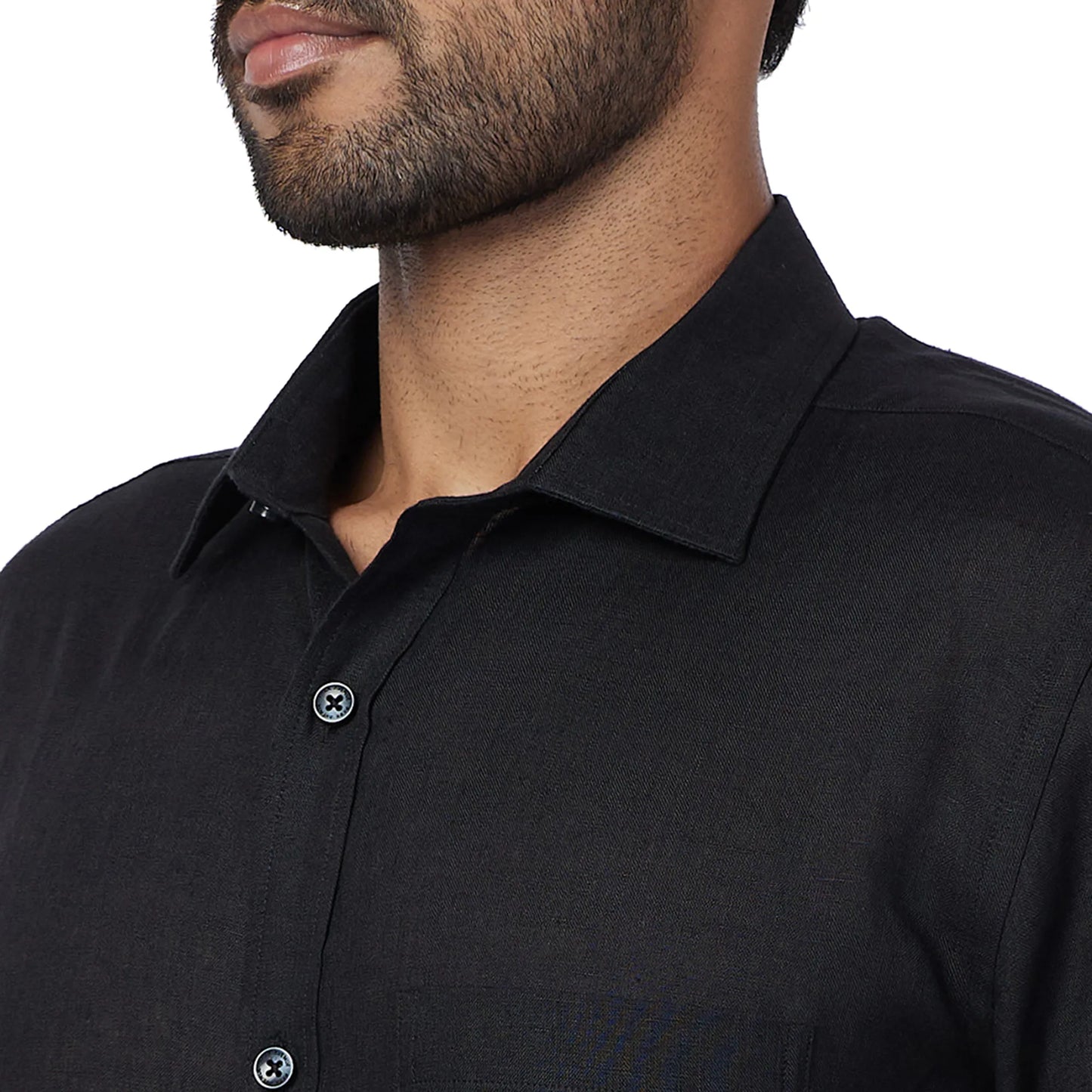 Park Avenue Men Blue Structure Regular Fit Cotton Blend Full Sleeve Ainsley Collar Shirt