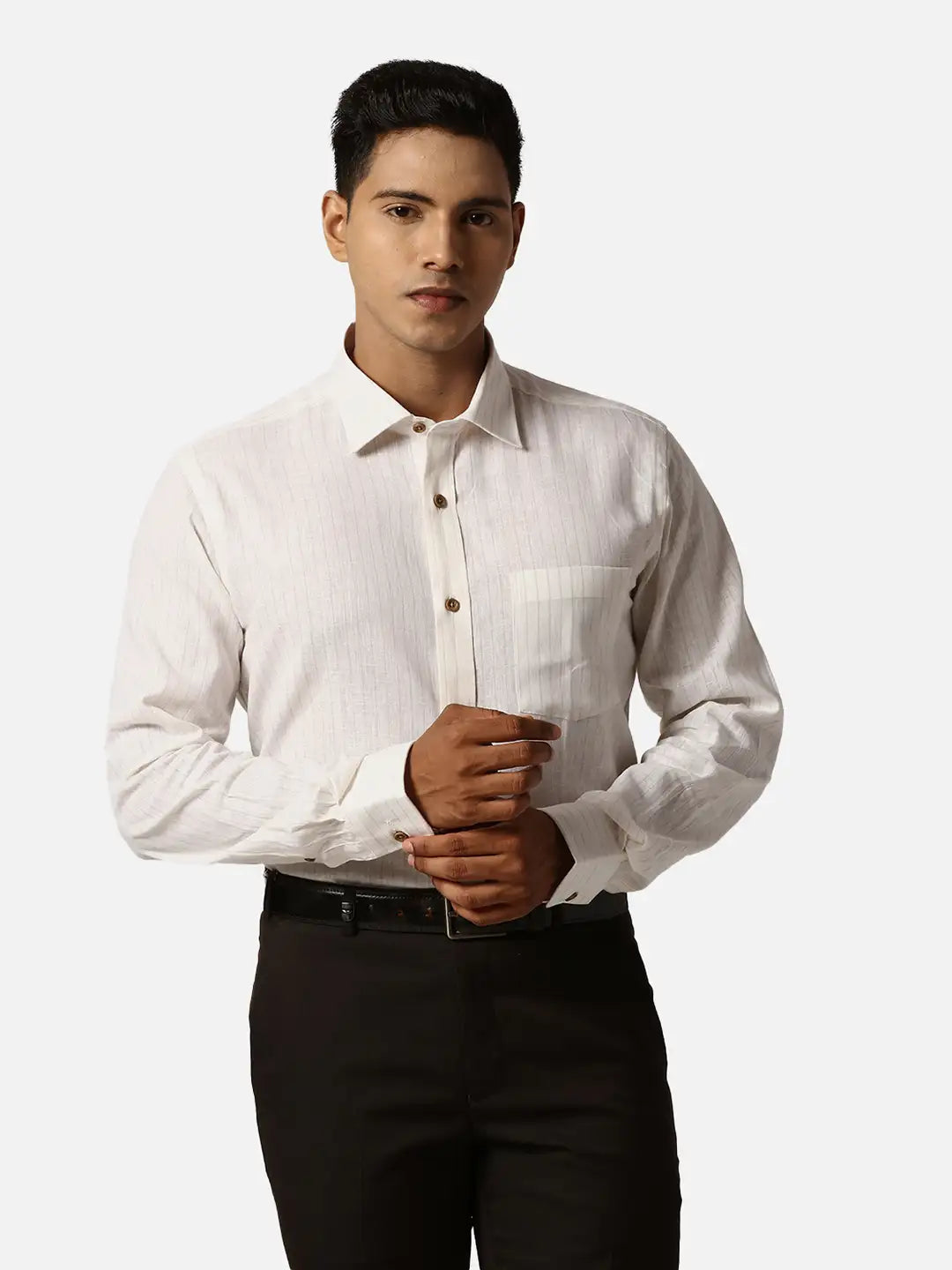 Park Avenue Regular Fit Checkered Fancy Blue Shirt
