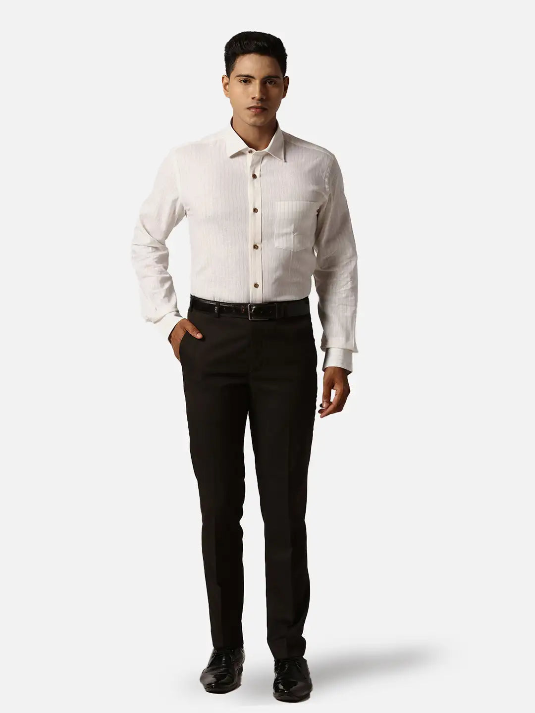 Park Avenue Regular Fit Checkered Fancy Blue Shirt