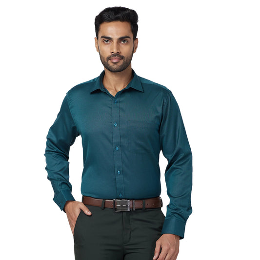 Park Avenue Men Blue Checks Regular Fit Cotton Full Sleeve Ainsley Collar Shirt