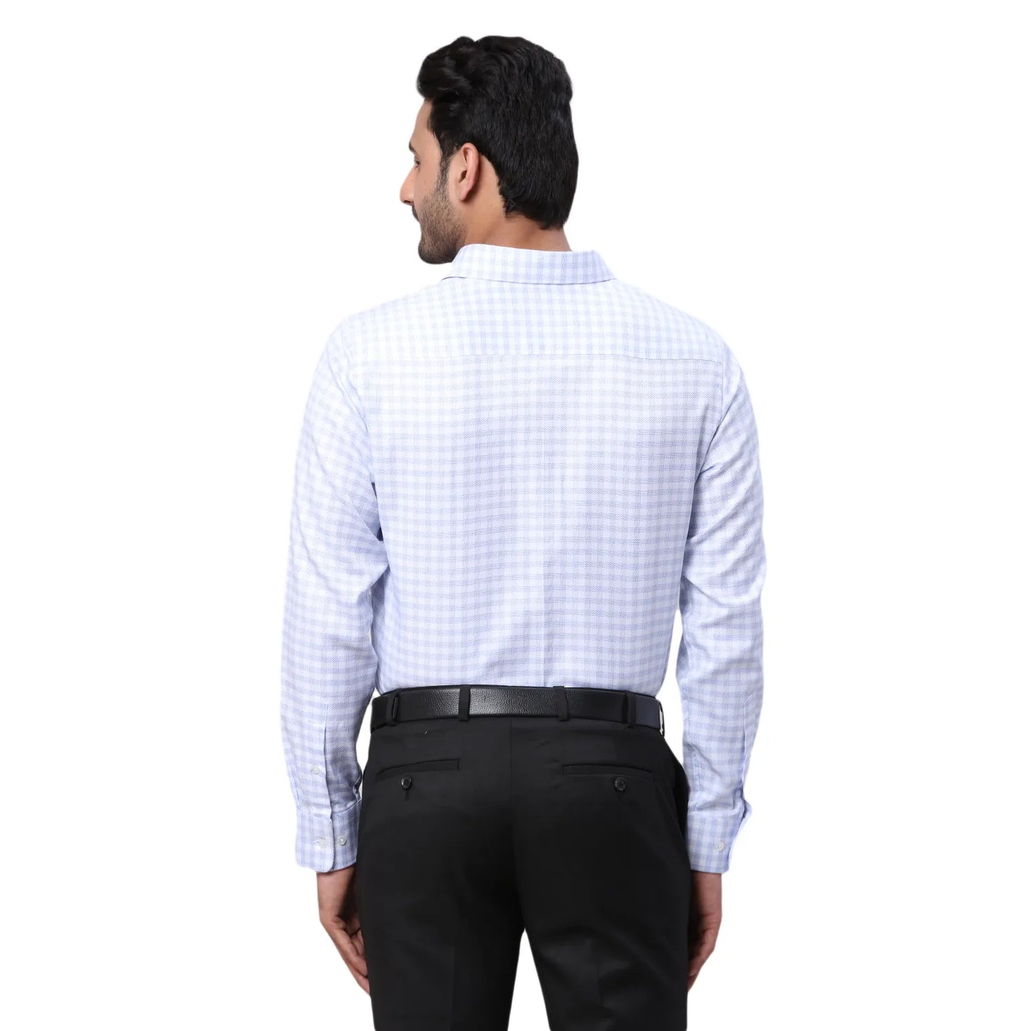 Park Avenue Men Blue Structure Regular Fit Cotton Full Sleeve Ainsley Collar Shirt