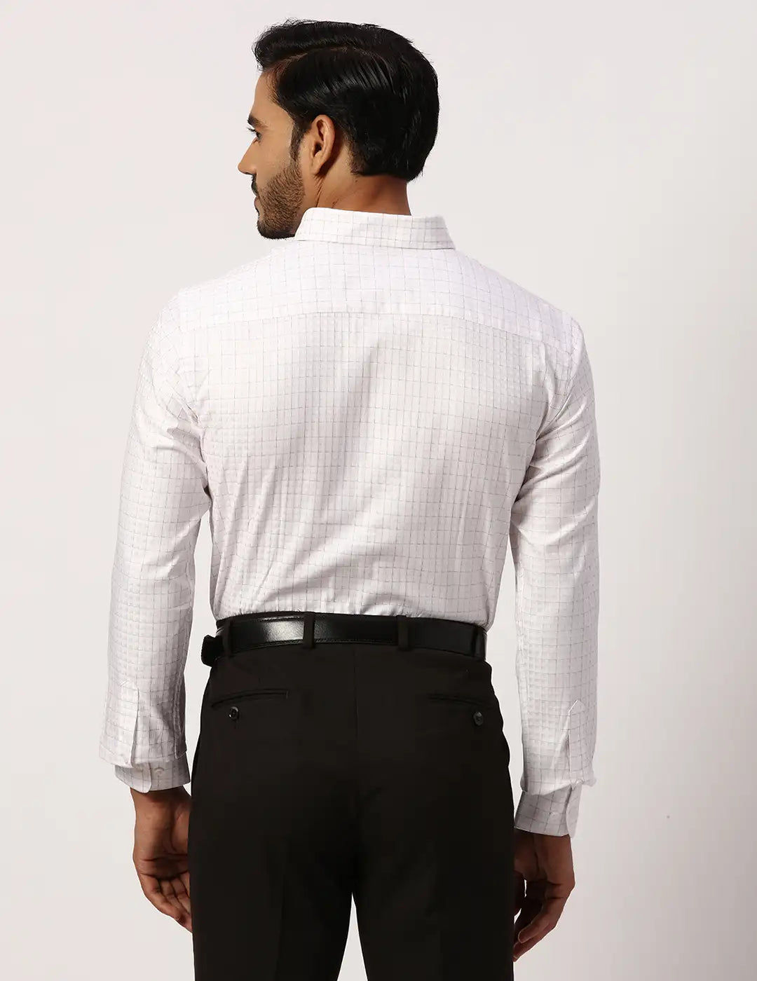 Park Avenue Regular Fit Self Design White Shirt
