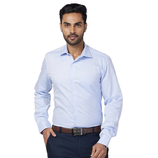 Park Avenue Men Black Structure Slim Fit Cotton Cutaway Collar Shirt