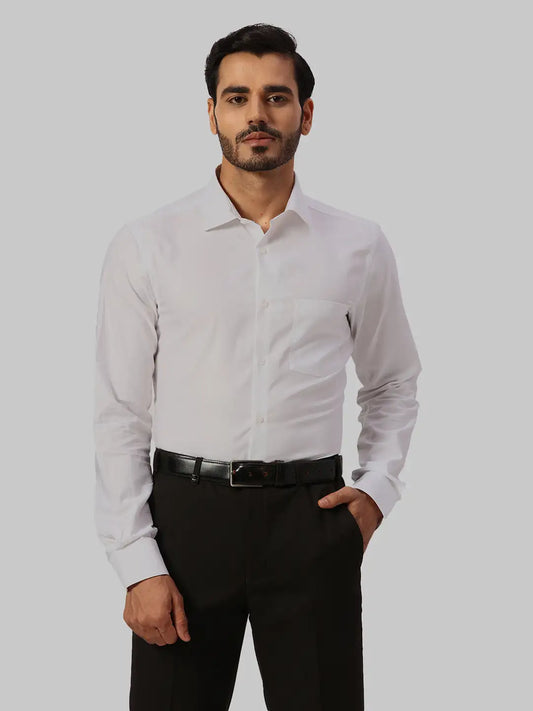 Park Avenue Regular Fit Self Design Medium Blue Shirt
