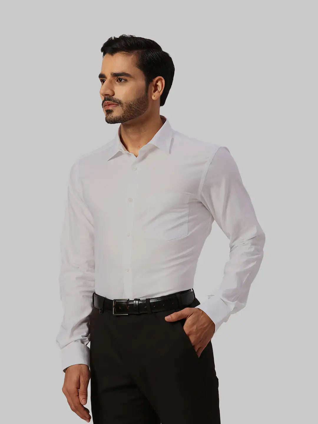 Park Avenue Regular Fit Self Design Medium Blue Shirt