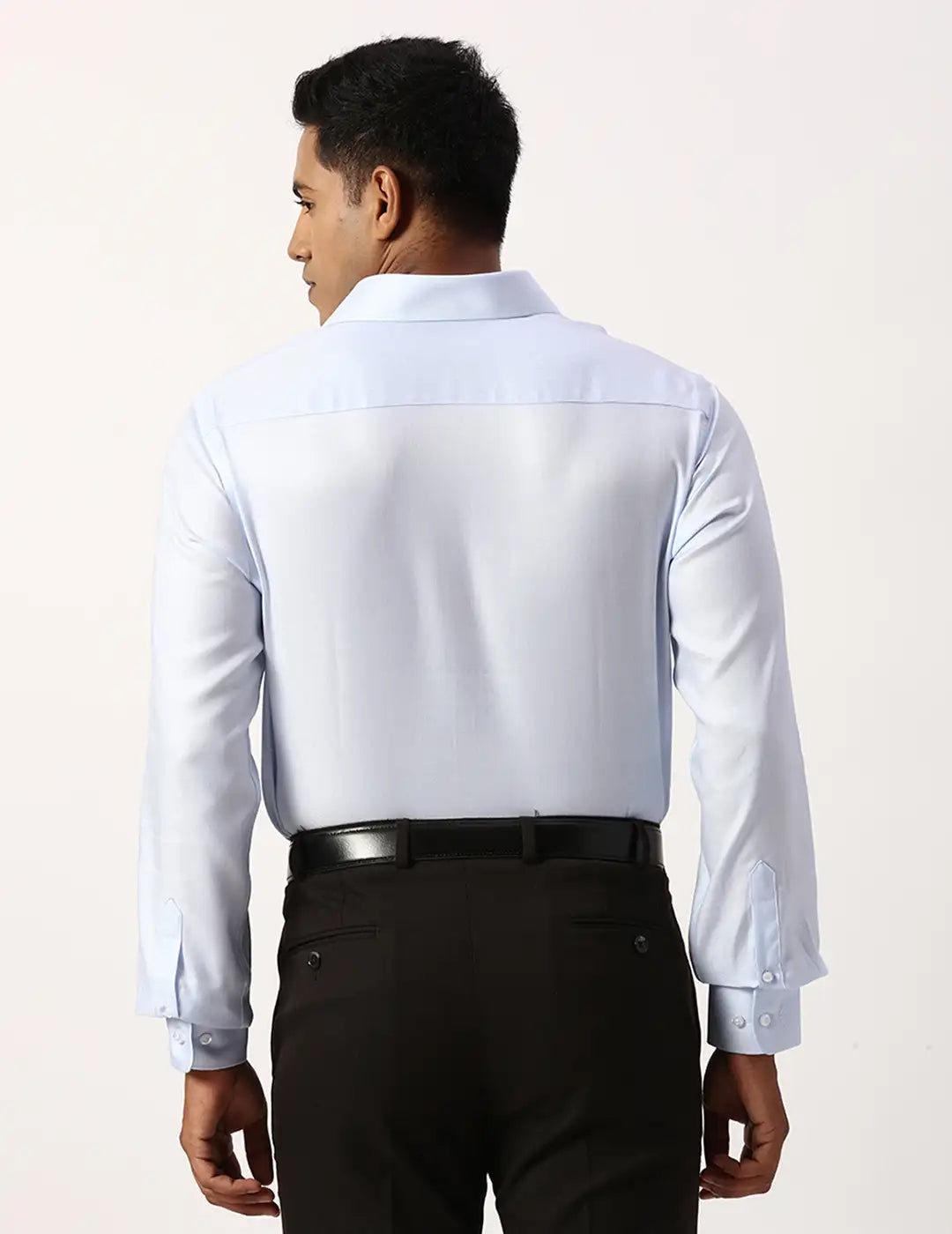 Park Avenue Regular Fit Checkered Light Blue Shirt