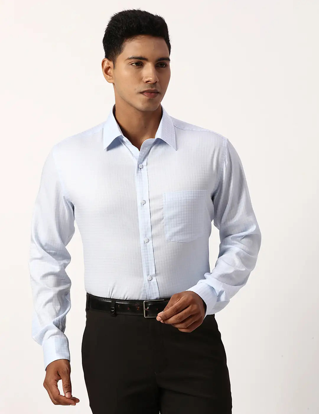 Park Avenue Regular Fit Checkered White Shirt