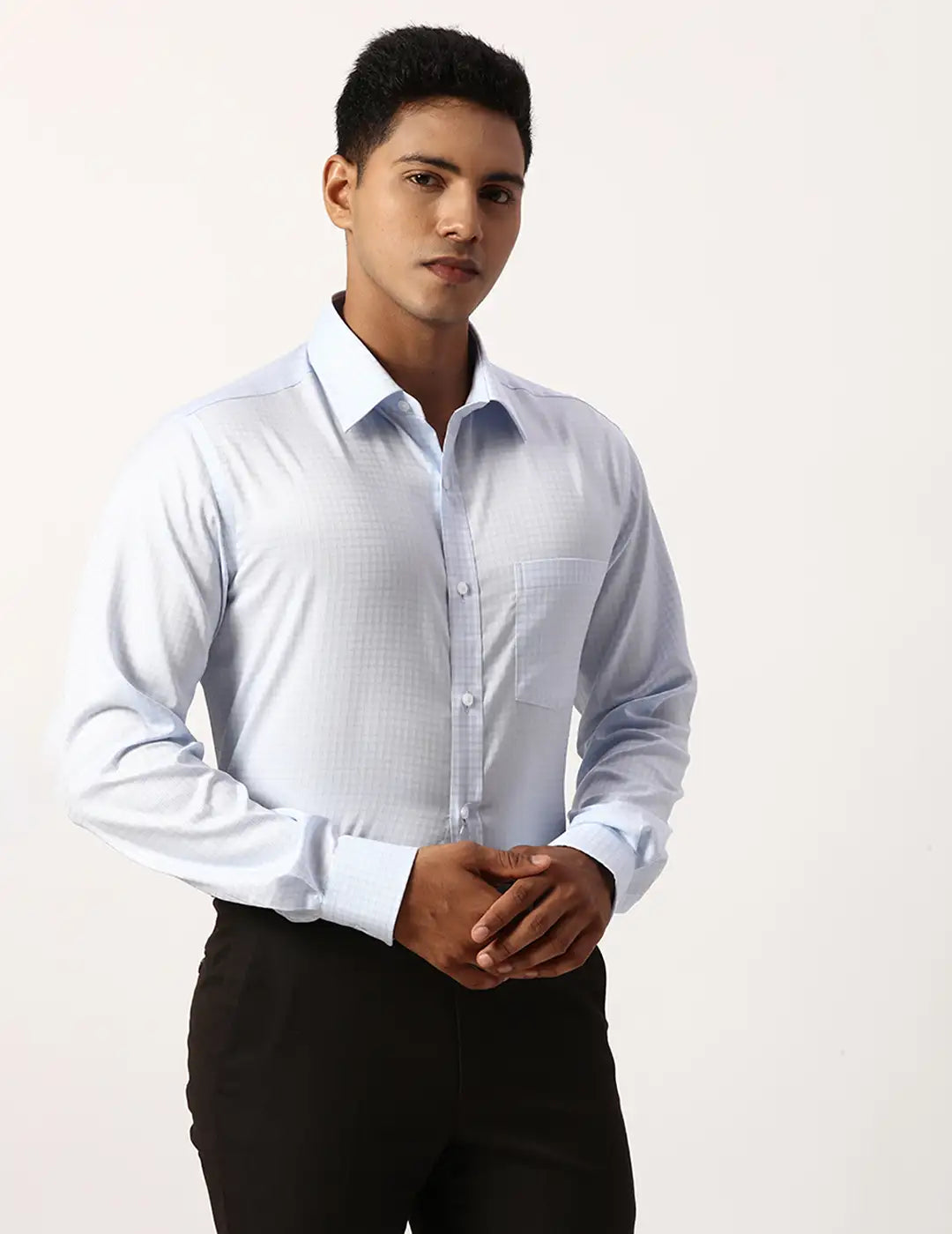 Park Avenue Regular Fit Checkered White Shirt
