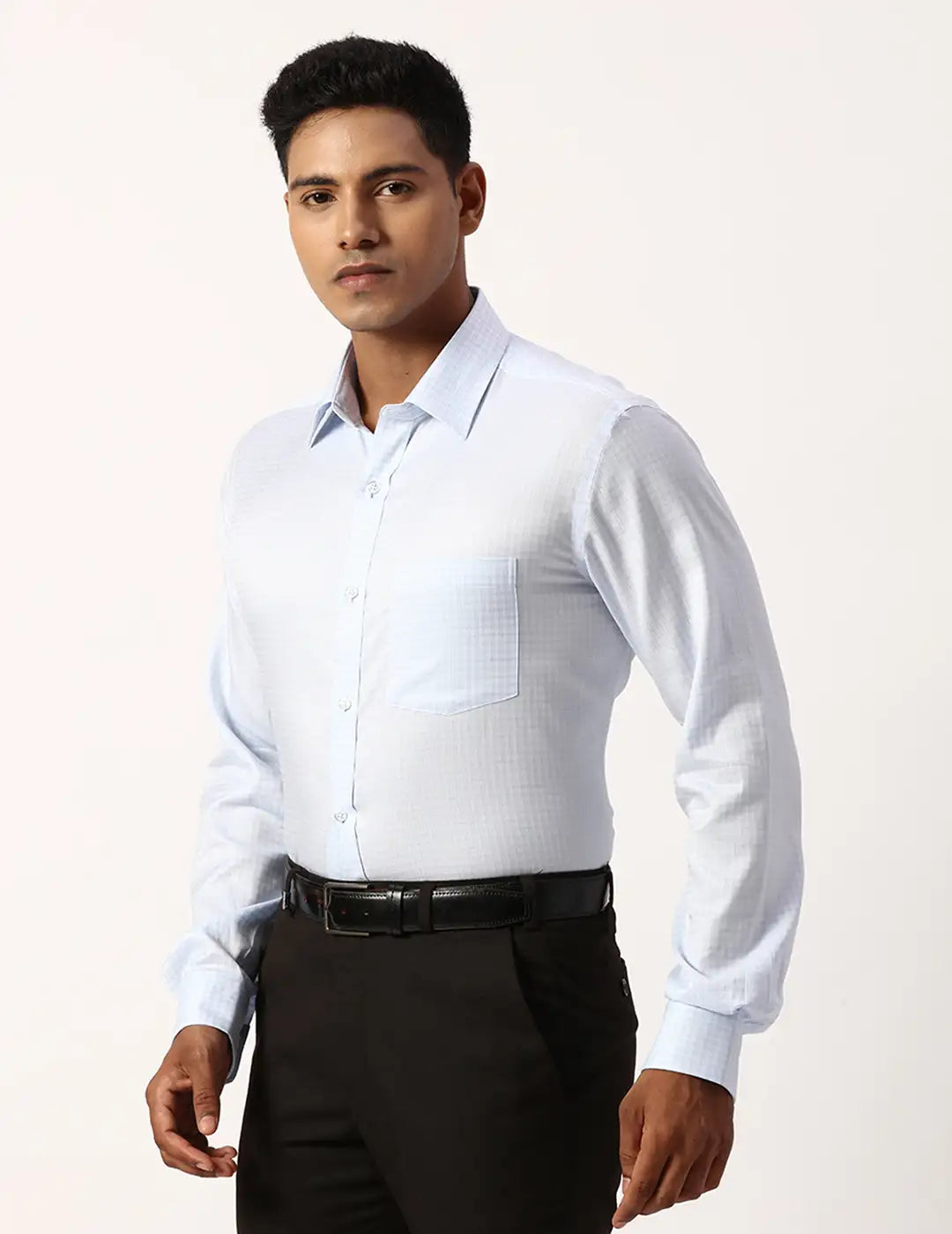 Park Avenue Regular Fit Checkered White Shirt
