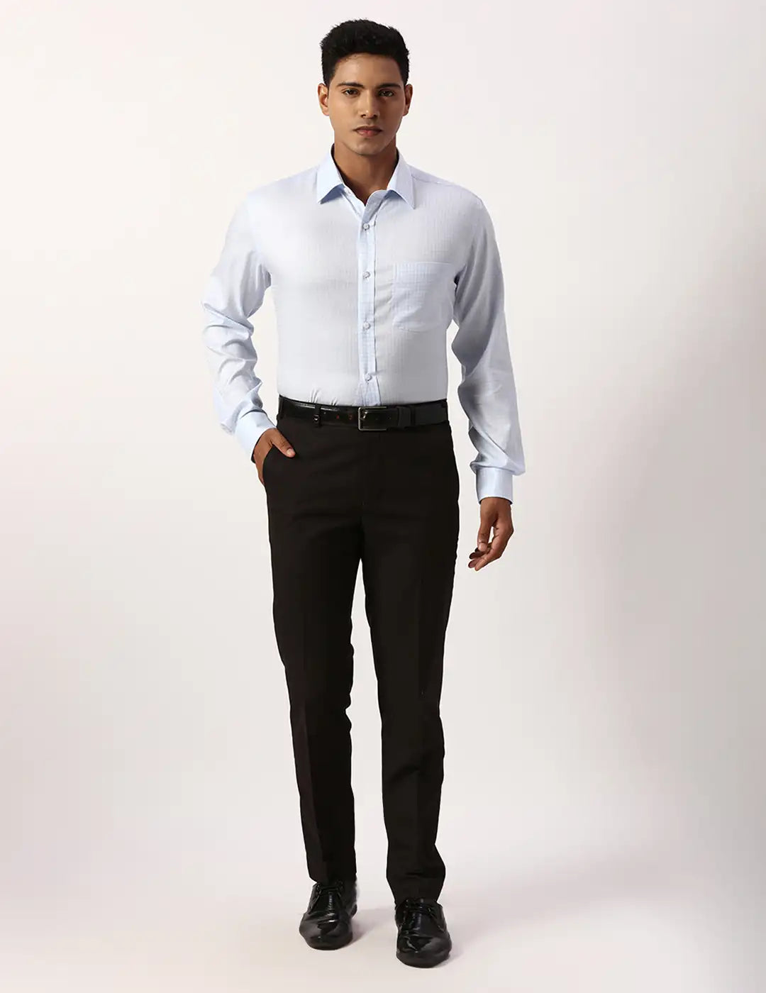 Park Avenue Regular Fit Checkered White Shirt