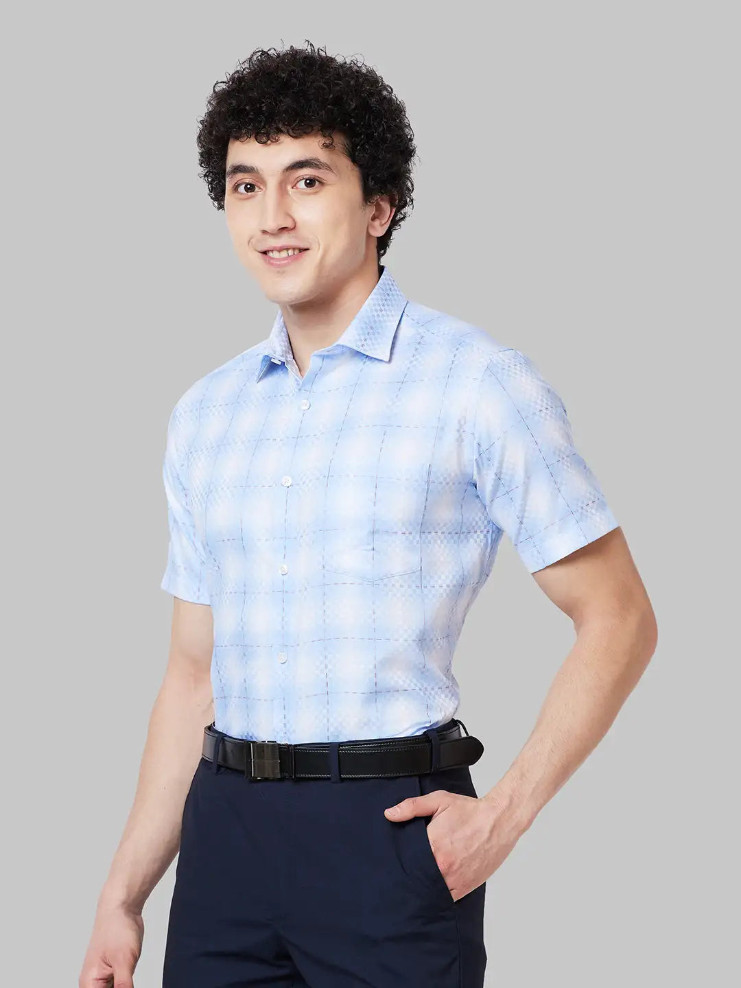 Men Regular Fit Blue Shirt