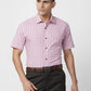 Park Avenue Men Blue Solid Regular Fit Modal Blend Half Sleeve Ainsley Collar Shirt