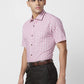 Park Avenue Men Blue Solid Regular Fit Modal Blend Half Sleeve Ainsley Collar Shirt