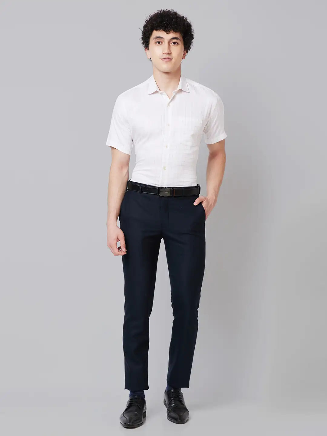 Men Contemporary Fit Black Shirt