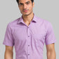 Men White Regular Fit Plain  Cotton Half Sleeve Ainsley Collar Shirts