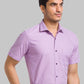 Men White Regular Fit Plain  Cotton Half Sleeve Ainsley Collar Shirts