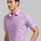 Men White Regular Fit Plain  Cotton Half Sleeve Ainsley Collar Shirts