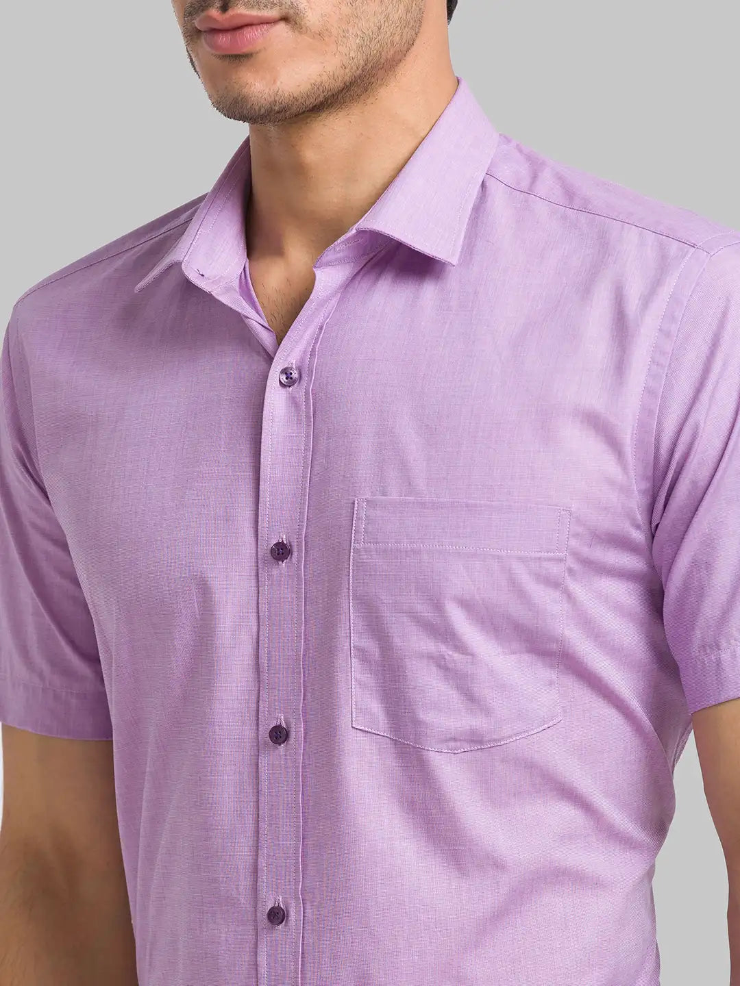 Men White Regular Fit Plain  Cotton Half Sleeve Ainsley Collar Shirts