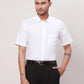 Park Avenue Men Blue Solid Regular Fit Cotton Half Sleeve Cutaway Collar Shirt