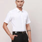 Park Avenue Men Blue Solid Regular Fit Cotton Half Sleeve Cutaway Collar Shirt