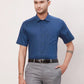 Park Avenue Men Red Solid Regular Fit Cotton Half Sleeve Cutaway Collar Shirt