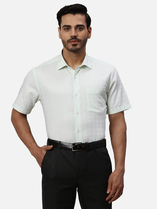 Park Avenue Regular Fit Checkered Light Red Shirt