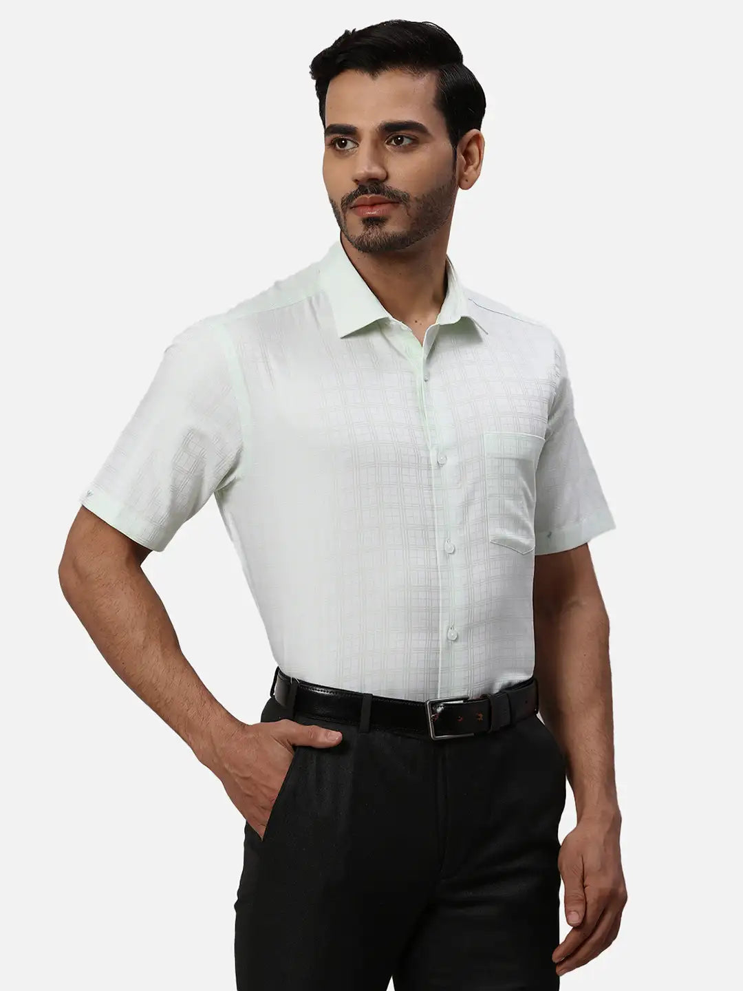 Park Avenue Regular Fit Checkered Light Red Shirt
